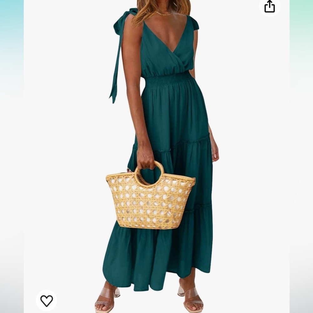Emerald green maxi dress